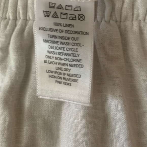 Women’s 100% Linen Drawstring Wide Leg Pants Size M - Picture 9 of 9